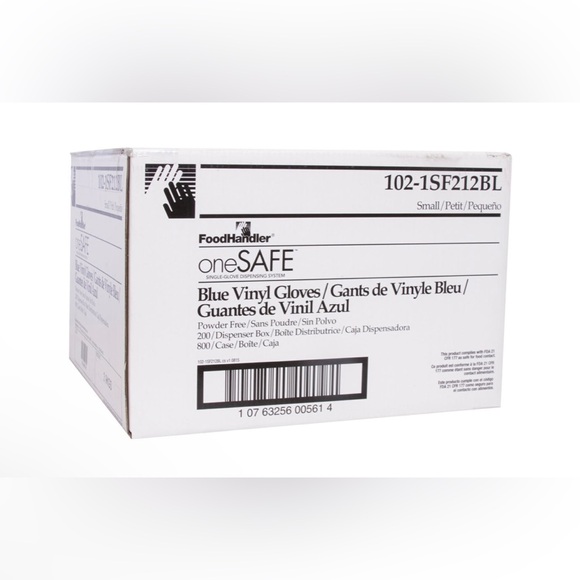 ONESAFE® BLUE VINYL GLOVES Foodhandler Extra Large Clear Powder Free800 per case - Picture 6 of 12